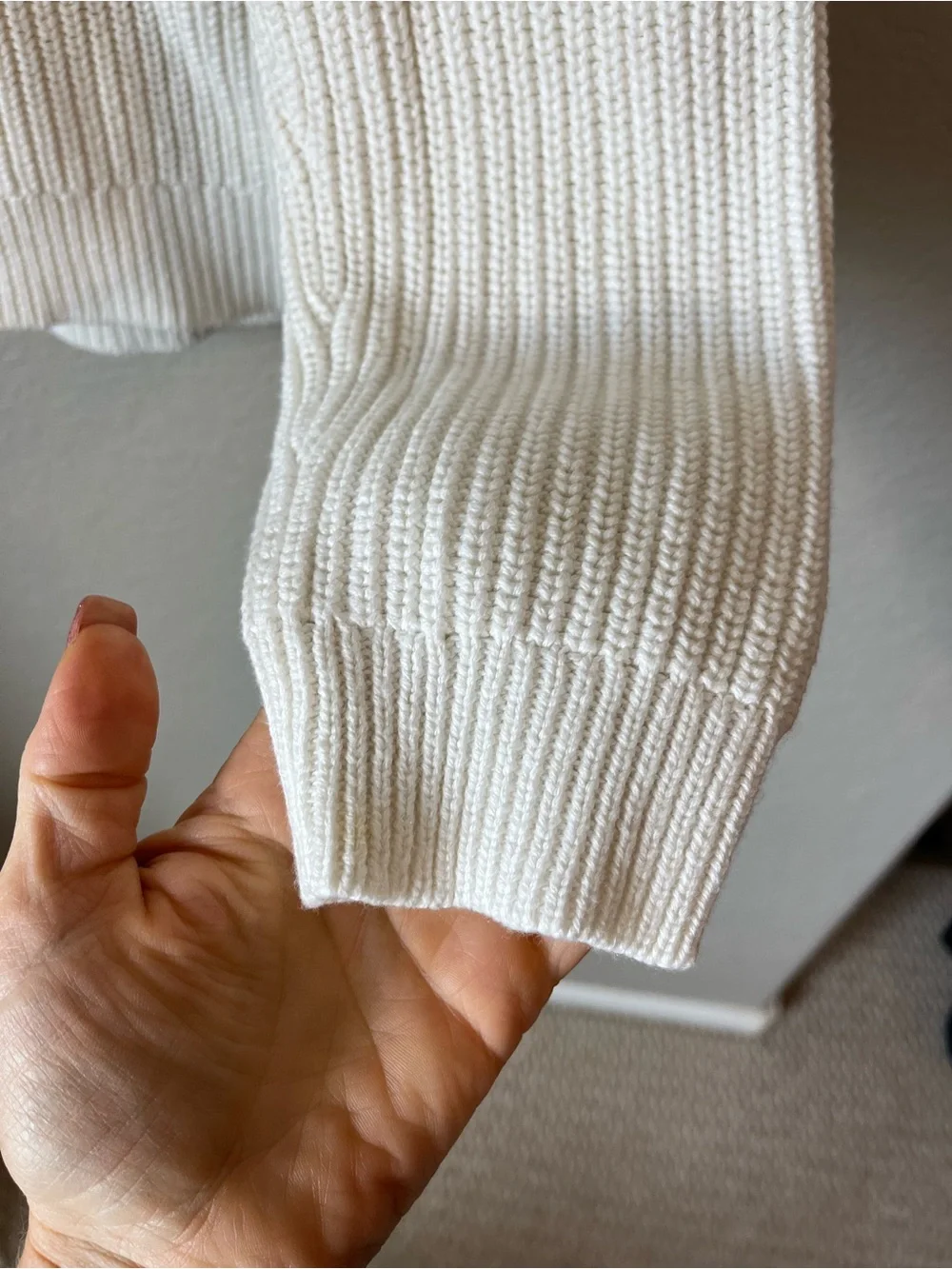 J.Crew M Ivory Cotton Cashmere Ribbed Crewneck Sweater Quiet Luxury Fall Winter
